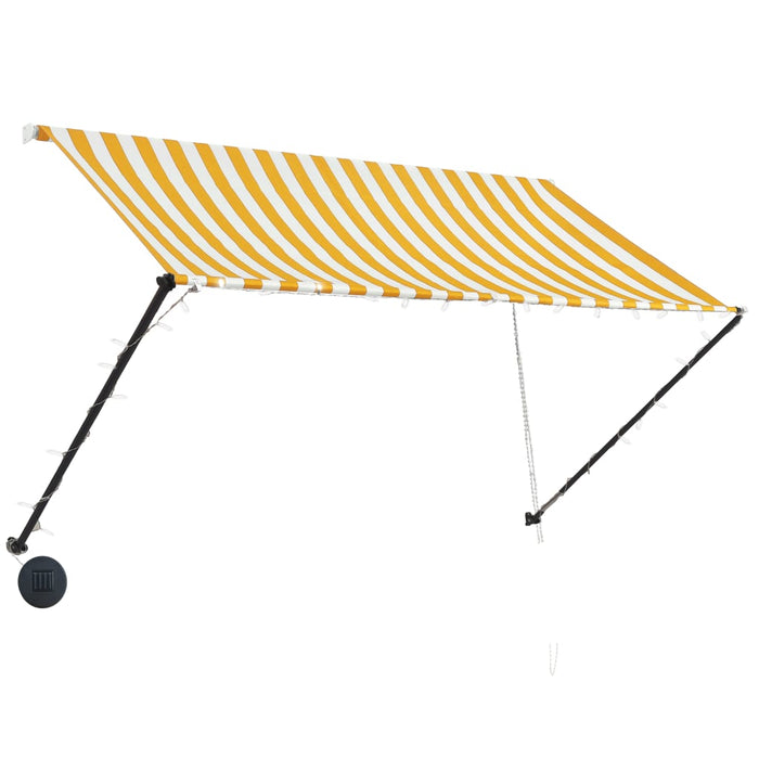 Retractable Awning with LED 250x150 cm Yellow and White