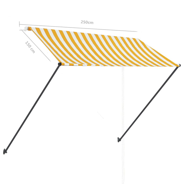 Retractable Awning with LED 250x150 cm Yellow and White