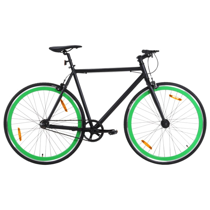 Fixed Gear Bike Black and Green 700c 51 cm