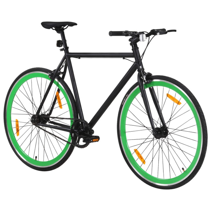 Fixed Gear Bike Black and Green 700c 55 cm