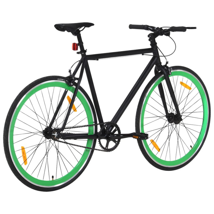 Fixed Gear Bike Black and Green 700c 55 cm