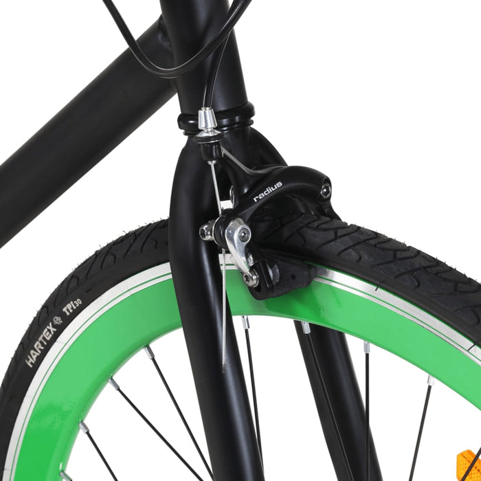 Fixed Gear Bike Black and Green 700c 55 cm