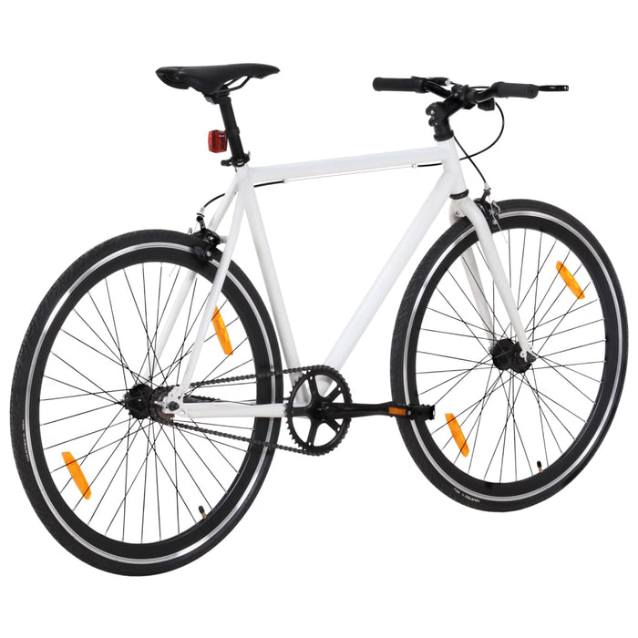 Fixed Gear Bike White and Black 700c 55 cm