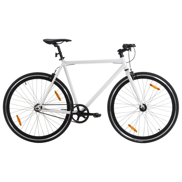 Fixed Gear Bike White and Black 700c 59 cm