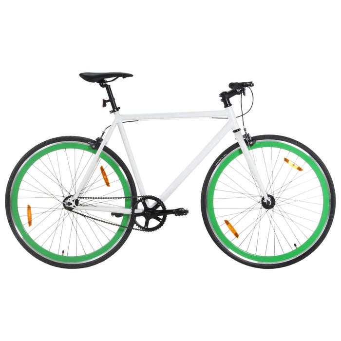 Fixed Gear Bike White and Green 700c 51 cm