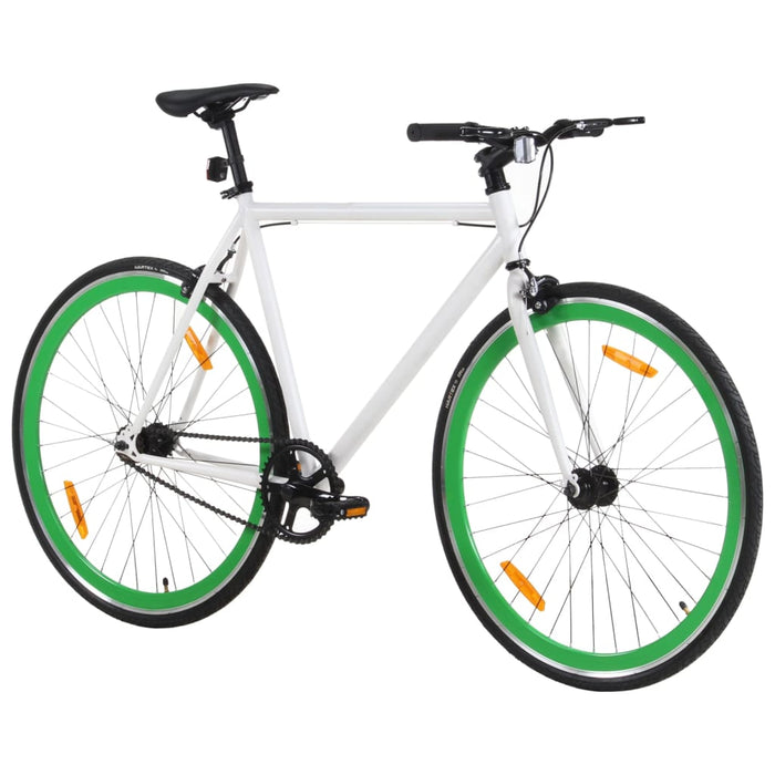 Fixed Gear Bike White and Green 700c 51 cm