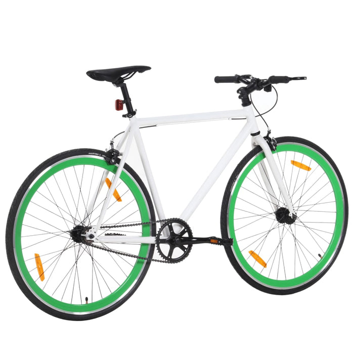 Fixed Gear Bike White and Green 700c 51 cm