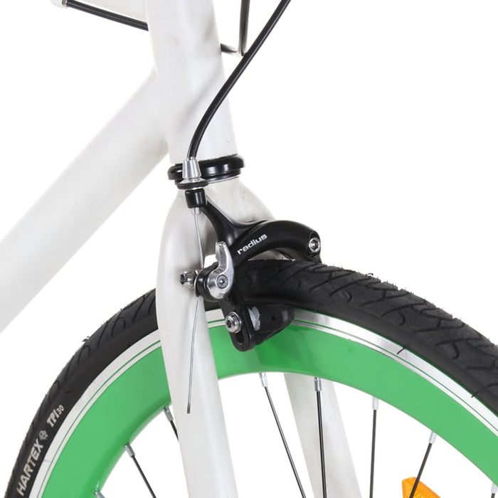 Fixed Gear Bike White and Green 700c 51 cm