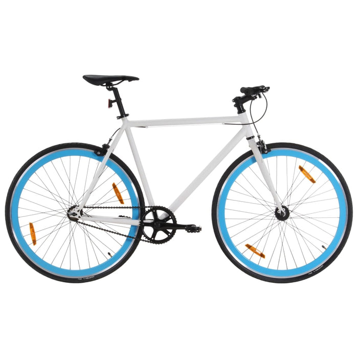 Fixed Gear Bike White and Blue 700c 51 cm