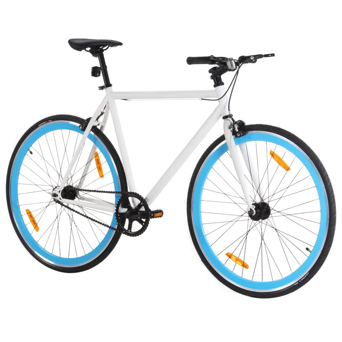 Fixed Gear Bike White and Blue 700c 51 cm