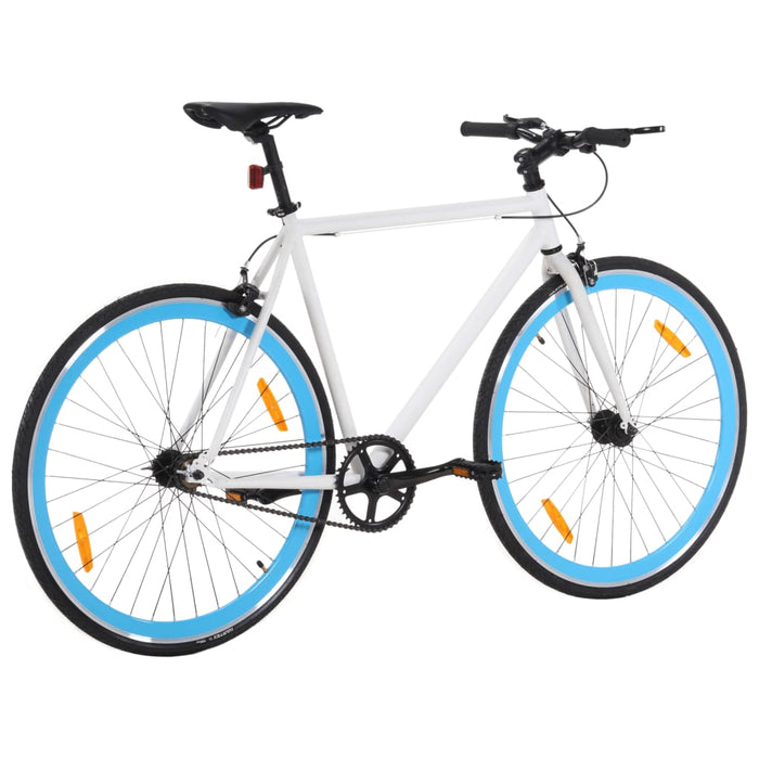 Fixed Gear Bike White and Blue 700c 51 cm