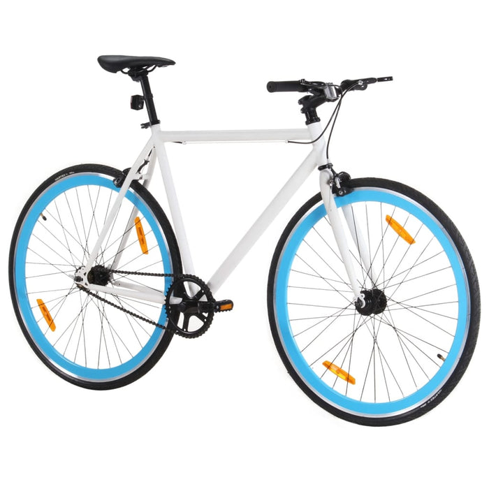 Fixed Gear Bike White and Blue 700c 59 cm