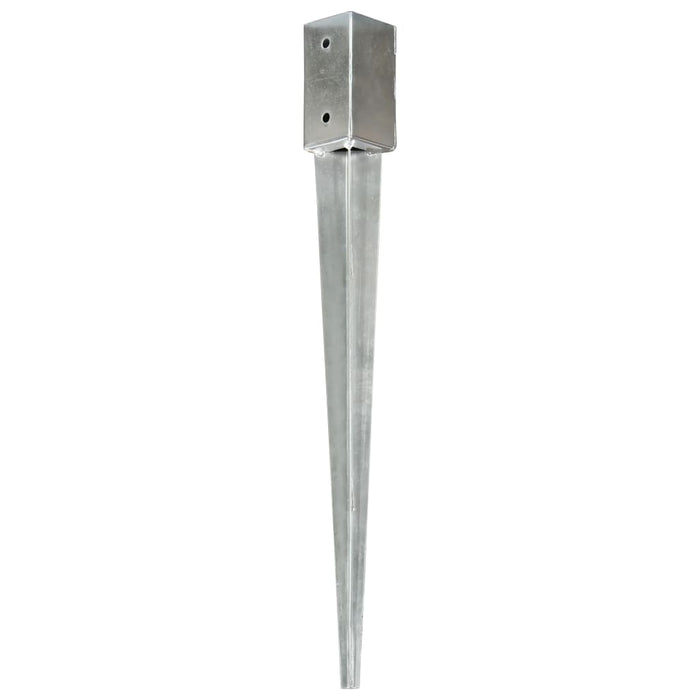 Ground Spikes 2 pcs Silver 7x7x75 cm Galvanised Steel