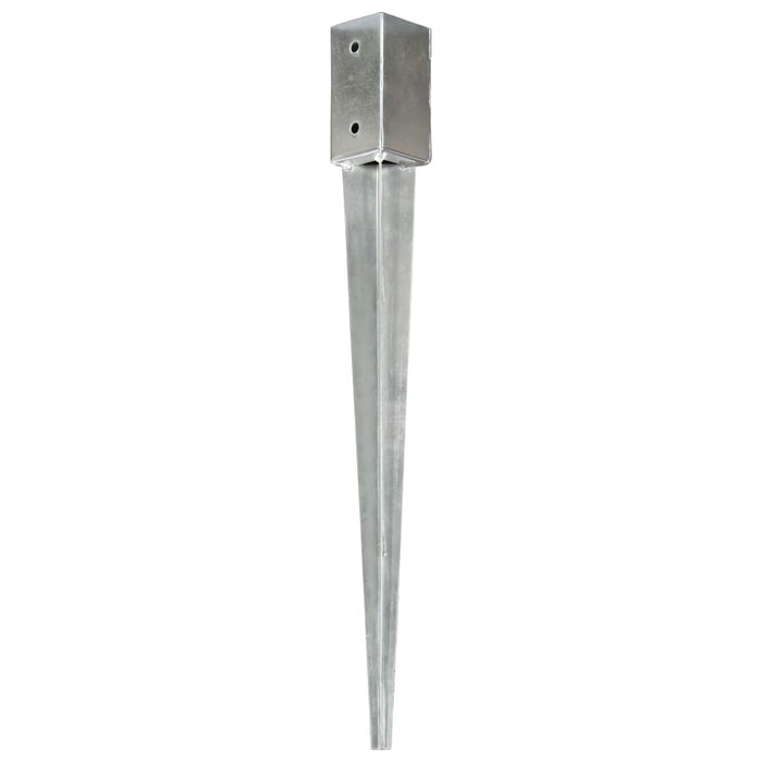 Ground Spikes 6 pcs Silver 7x7x75 cm Galvanised Steel