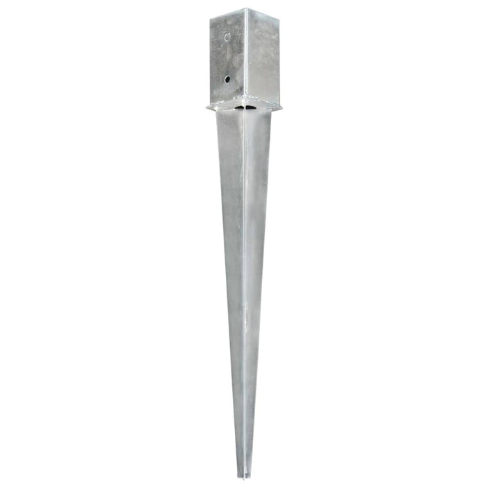 Ground Spikes 2 pcs Silver 8x8x76 cm Galvanised Steel