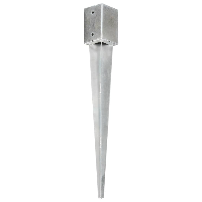 Ground Spikes 2 pcs Silver 9x9x75 cm Galvanised Steel