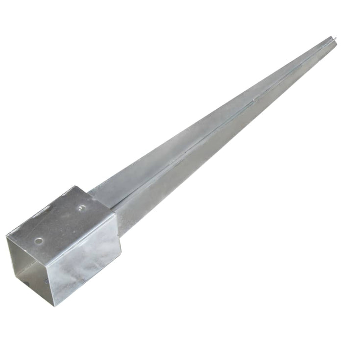 Ground Spikes 2 pcs Silver 9x9x75 cm Galvanised Steel