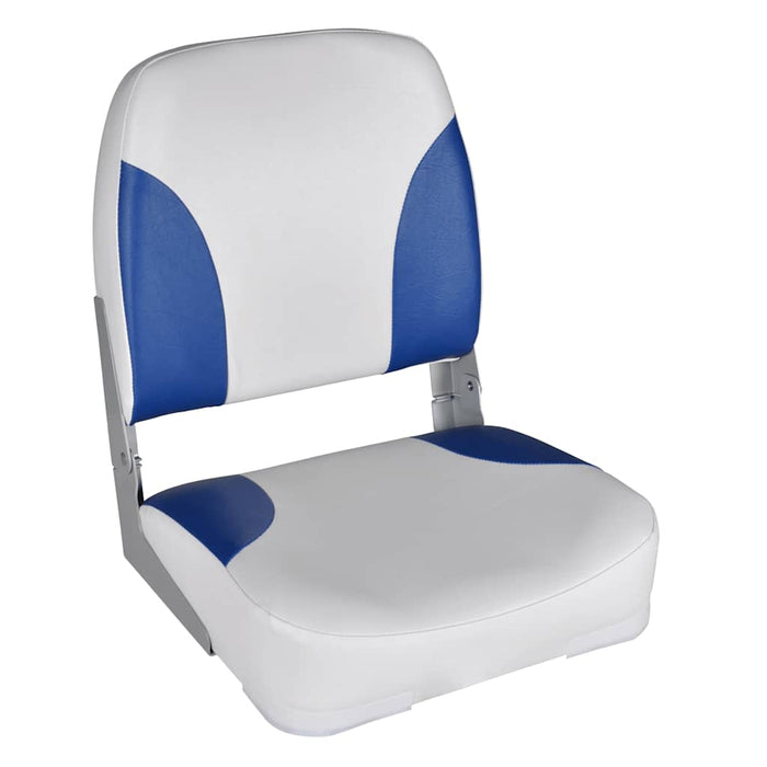 Boat Seats 2 pcs Foldable Backrest Blue-white Pillow 41x36x48cm