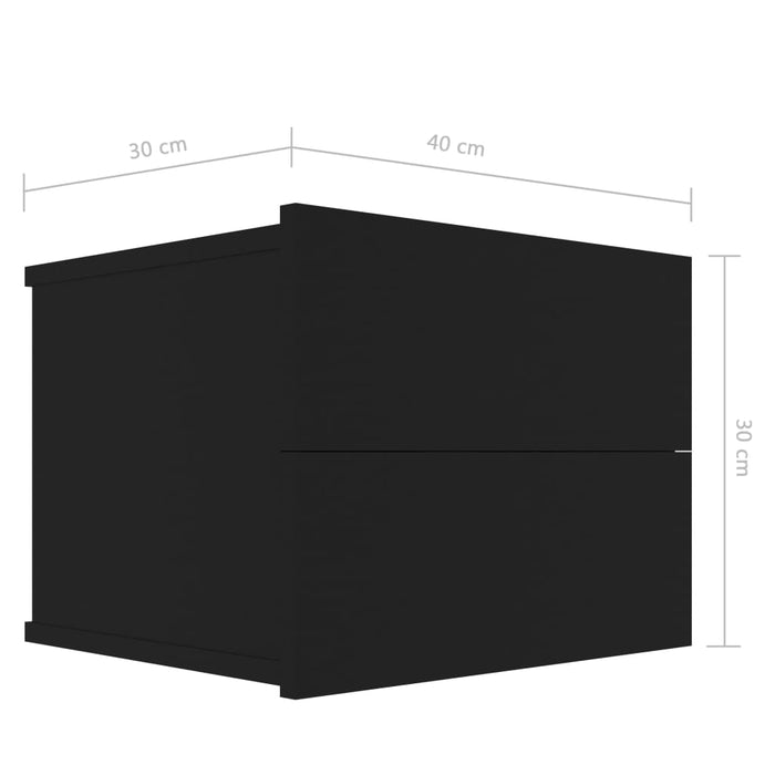 Нощно шкафче черно 40x30x30 см инженерно дърво