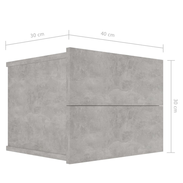 Bedside Cabinet Concrete Grey 40x30x30 cm Engineered Wood