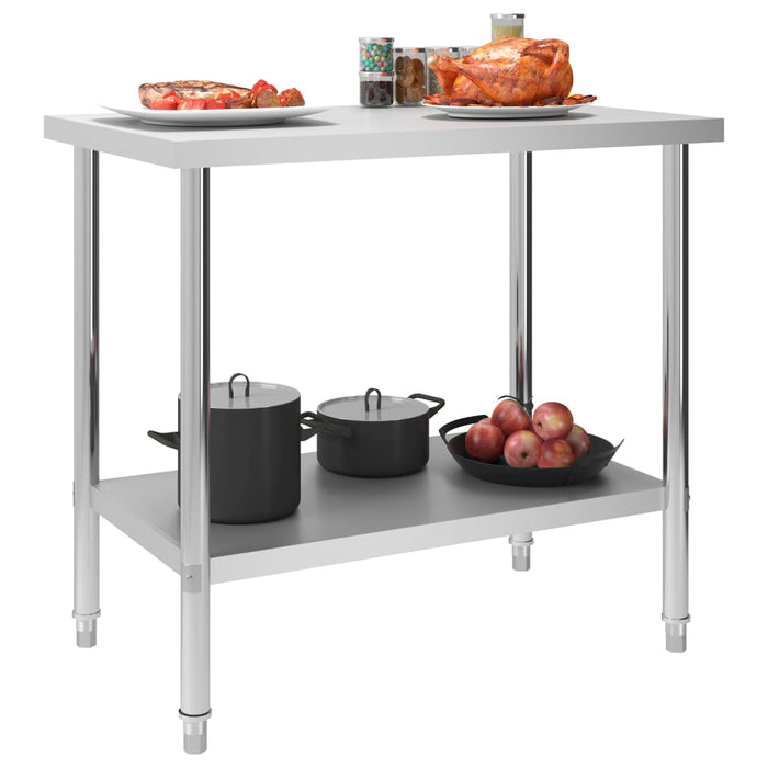 Kitchen Work Table 100x60x85 cm Stainless Steel