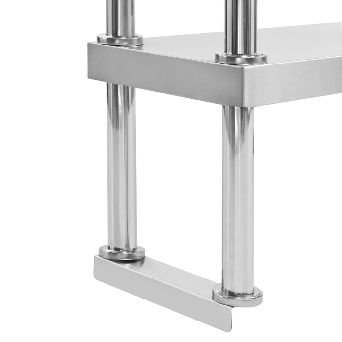 2-Tier Work Table Overshelf 120x30x65 cm Stainless Steel