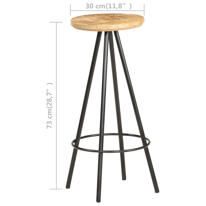 Bar Stools 2 pcs Rough Mango Wood