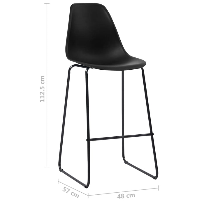 Bar Chairs 6 pcs Black Plastic