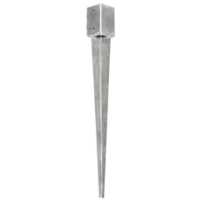 Ground Spikes 2 pcs Silver 9x9x90 cm Galvanised Steel