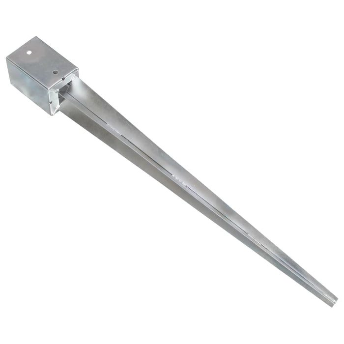 Ground Spikes 2 pcs Silver 9x9x90 cm Galvanised Steel