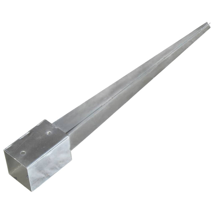 Ground Spikes 2 pcs Silver 9x9x90 cm Galvanised Steel