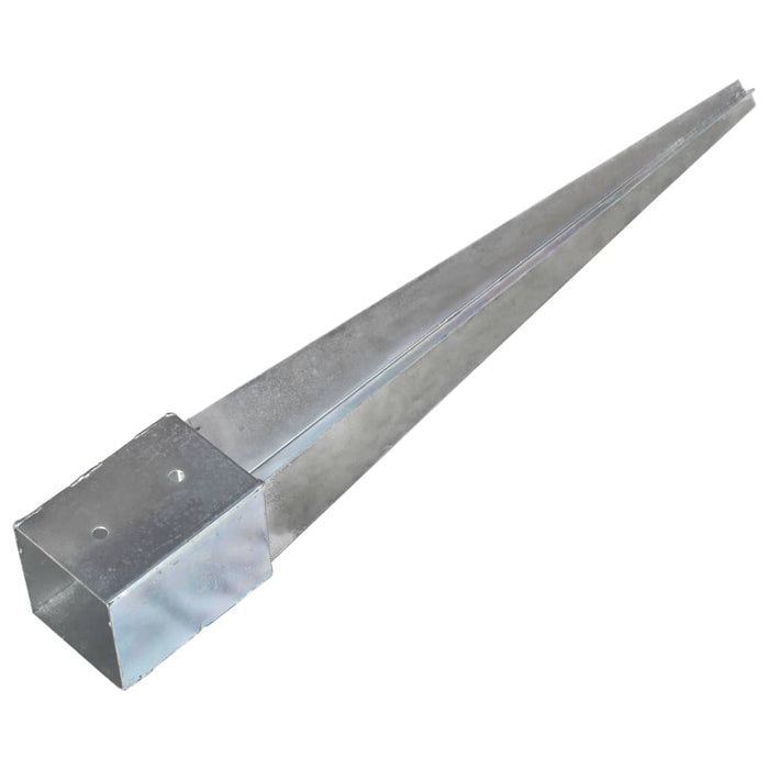 Ground Spikes 2 pcs Silver 10x10x76 cm Galvanised Steel