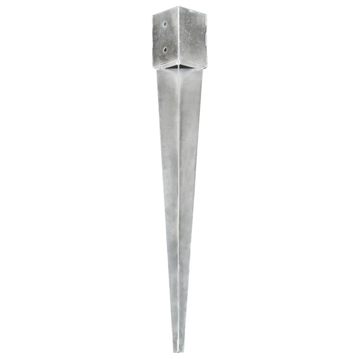 Ground Spikes 2 pcs Silver 10x10x91 cm Galvanised Steel