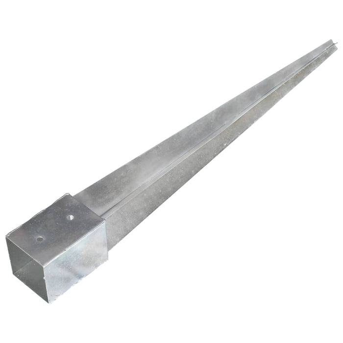 Ground Spikes 2 pcs Silver 10x10x91 cm Galvanised Steel