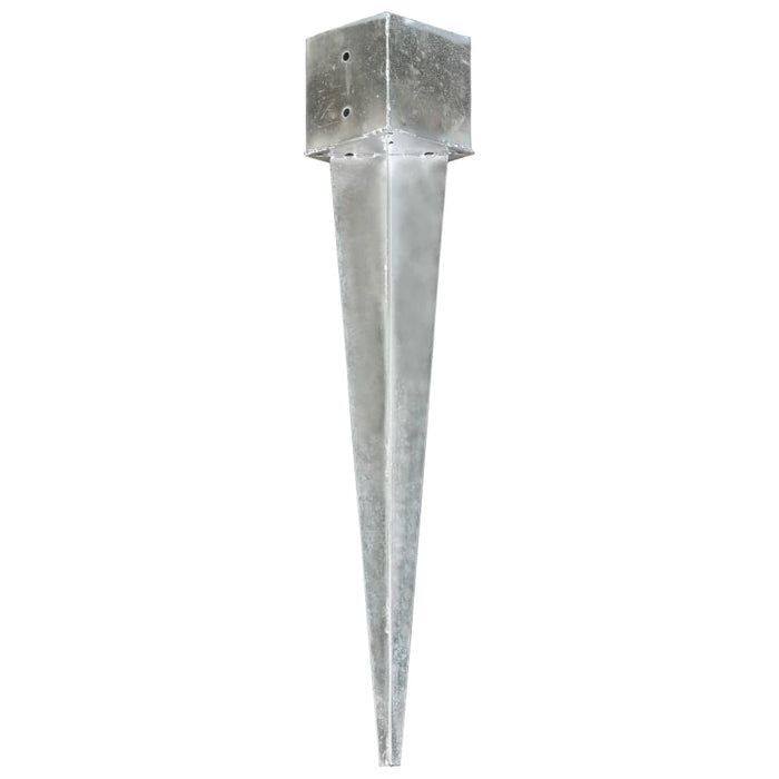 Ground Spikes 2 pcs Silver 14x14x91 cm Galvanised Steel