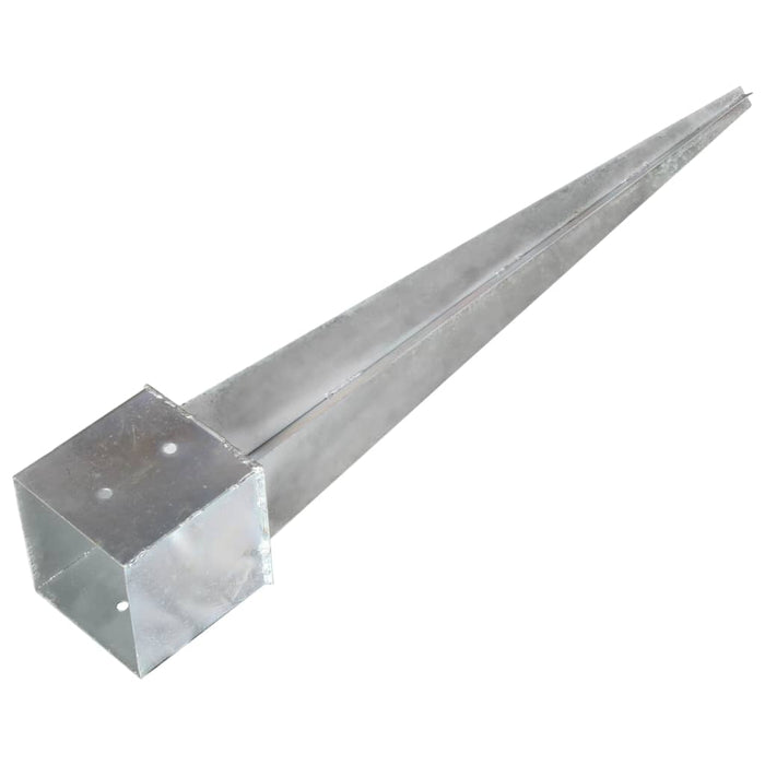 Ground Spikes 2 pcs Silver 14x14x91 cm Galvanised Steel