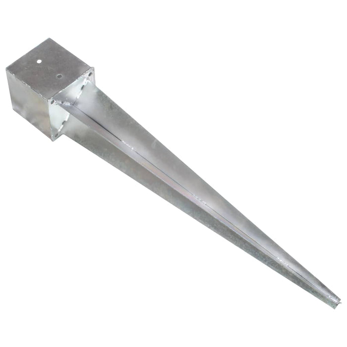 Ground Spikes 2 pcs Silver 14x14x91 cm Galvanised Steel