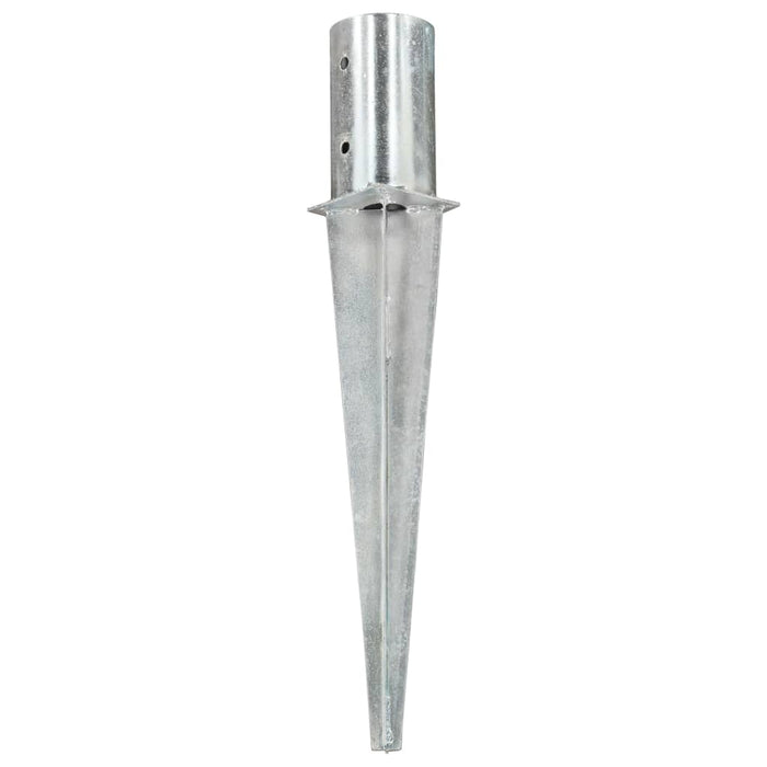 Ground Spikes 2 pcs Silver 8x61 cm Galvanised Steel