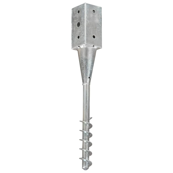 Ground Spikes 2 pcs Silver 7x7x56 cm Galvanised Steel