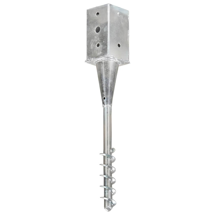 Ground Spikes 2 pcs Silver 8x8x57 cm Galvanised Steel