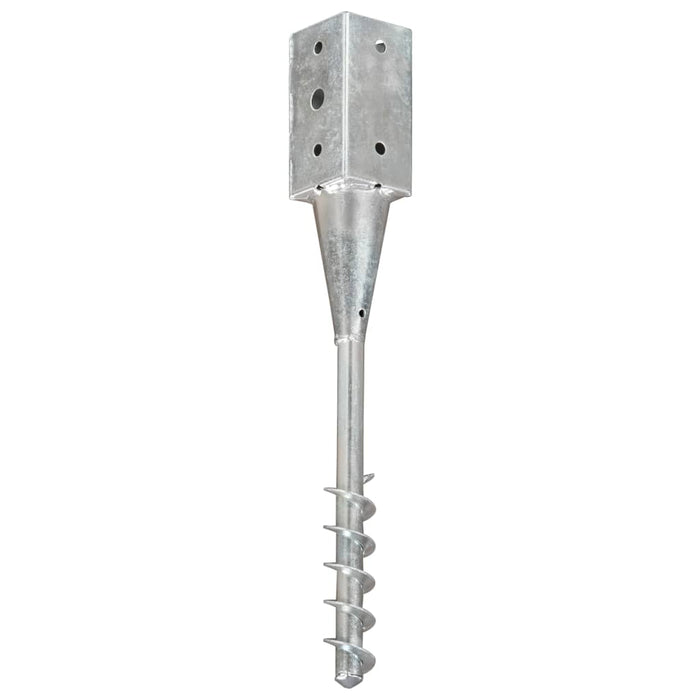 Ground Spikes 2 pcs Silver 10x10x57 cm Galvanised Steel