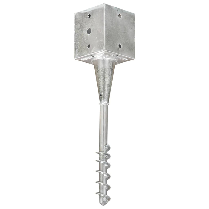 Ground Spikes 2 pcs Silver 12x12x56 cm Galvanised Steel