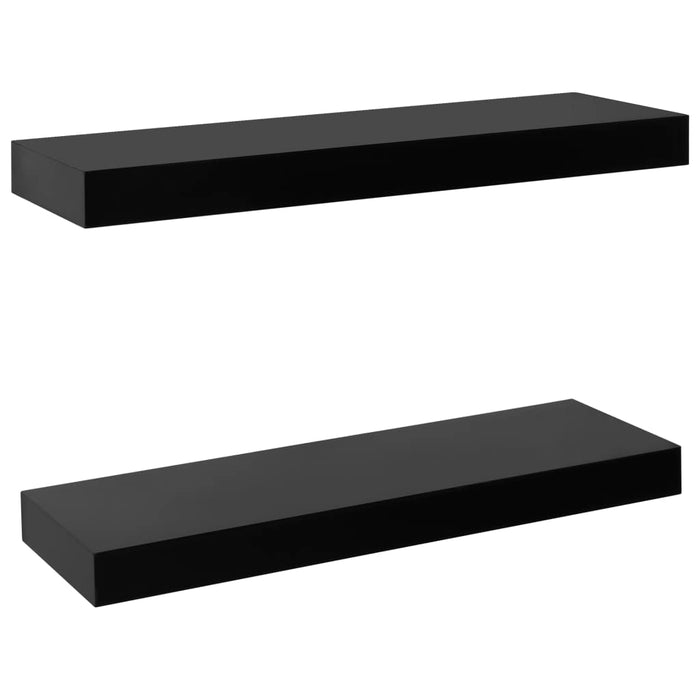 Floating Wall Shelves 2 pcs Black 40x20x3.8 cm