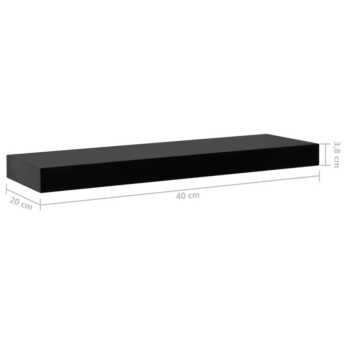 Floating Wall Shelves 2 pcs Black 40x20x3.8 cm