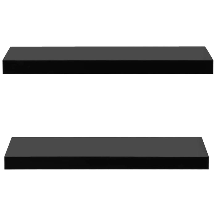 Floating Wall Shelves 2 pcs Black 60x20x3.8 cm