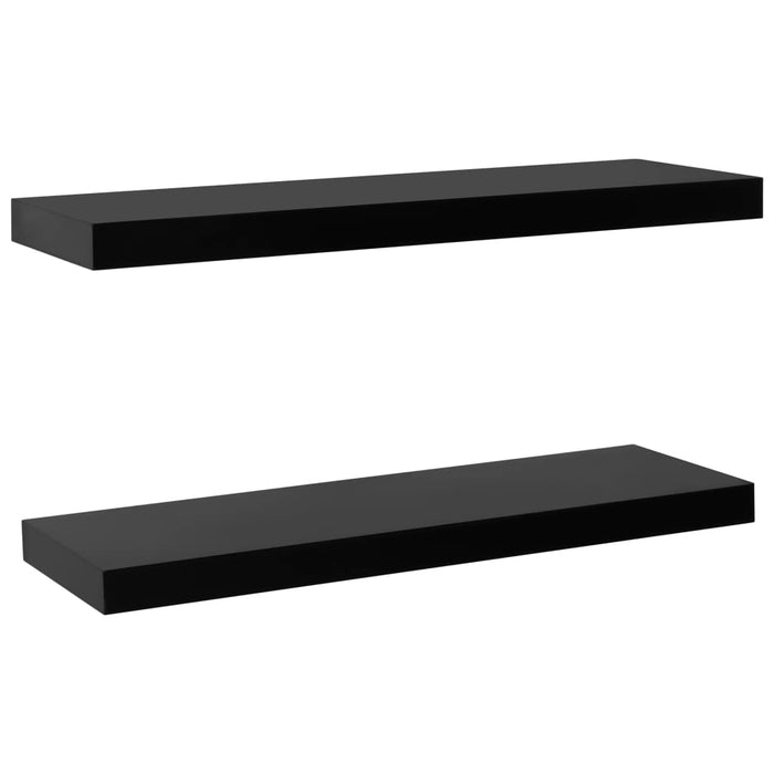 Floating Wall Shelves 2 pcs Black 80x20x3.8 cm