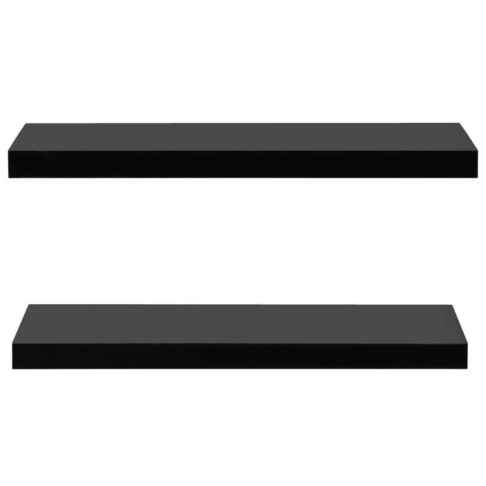 Floating Wall Shelves 2 pcs Black 80x20x3.8 cm