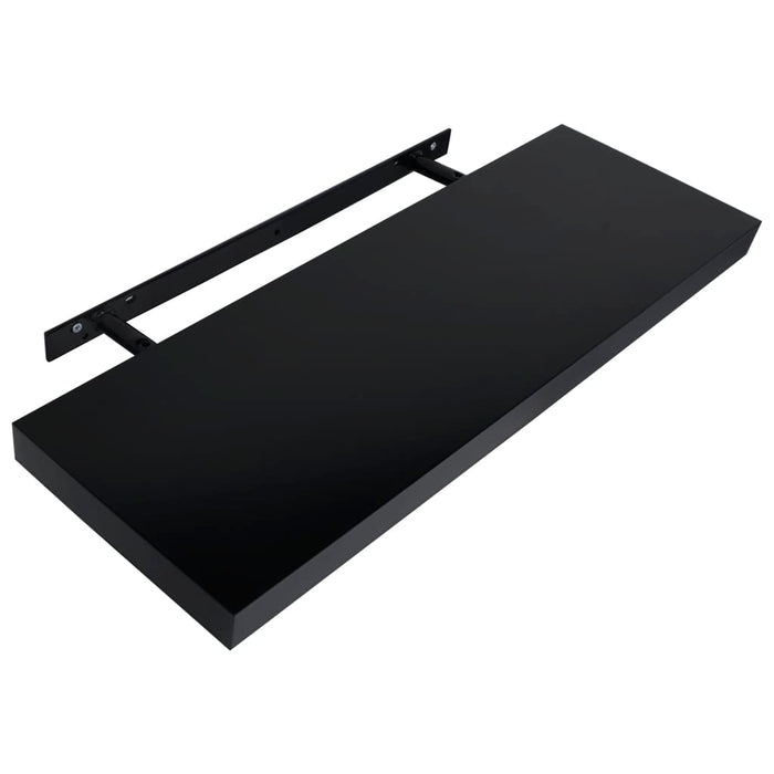 Floating Wall Shelves 2 pcs Black 80x20x3.8 cm