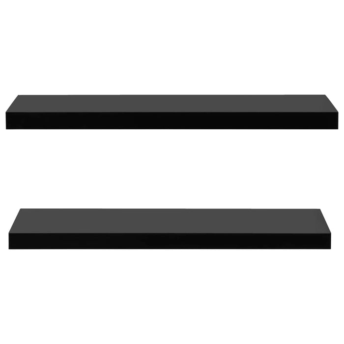 Floating Wall Shelves 2 pcs Black 100x20x3.8 cm