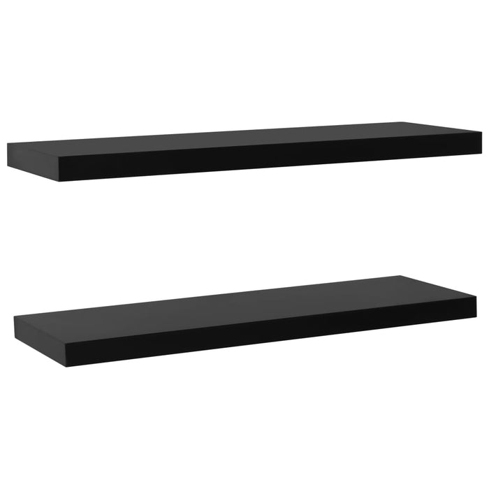 Floating Wall Shelves 2 pcs Black 120x20x3.8 cm